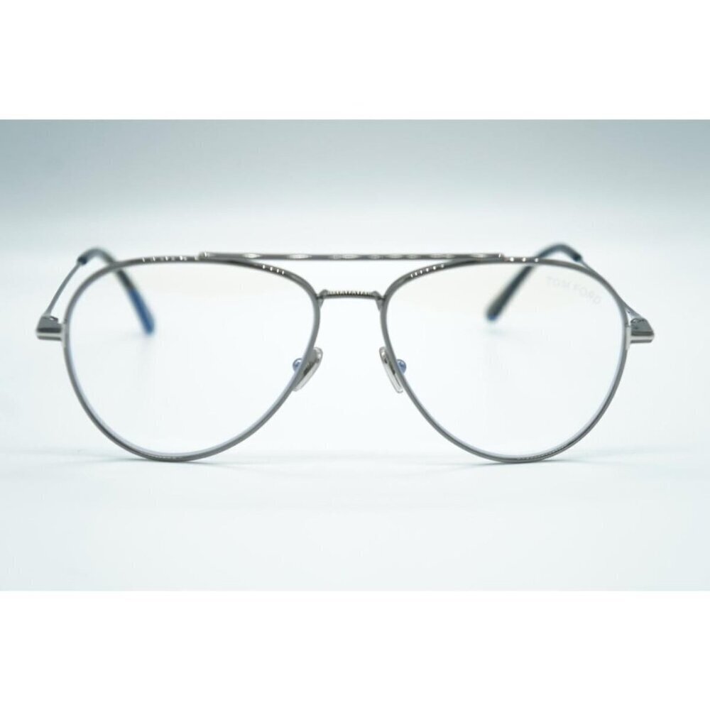 NWT Tom Ford FT5800B Gunmetal Blue Aviator 56mm Eyeglasses